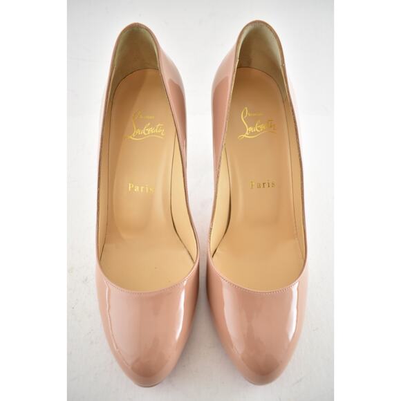 Christian Louboutin Dolly Pump 85 Blush Nude Patent Leather Classic Heel 38.5 - Picture 5 of 13